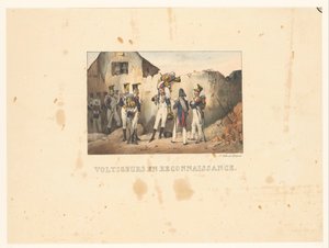 Voltigeurs op verkenning Voltigeurs في الاستطلاع (العنوان على الكائن) مشاهد عسكرية (عنوان المسلسل) مشاهد عسكرية (عنوان المسلسل) بواسطة veuve Delpech (Naudet)