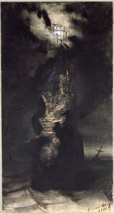 منارة Casquets ، 1866 (قلم وغسل حبر على ورق)