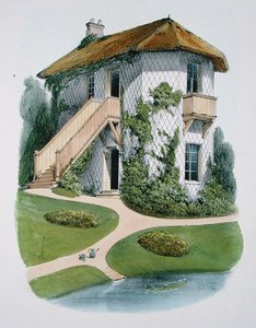 كوخ بستاني ، من "Habitations Champetres" ، تم نشره عام 1885 (كروموليثو)