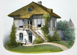 منزل في Enghien ، رسم توضيحي من "Habitations Champetres" المنشور في باريس ، حوالي 1895 (كروموليثو)