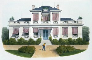 فيلا إيطالية ، رسم توضيحي من "Habitation Champetres" نُشر في باريس ، حوالي 1895 (كروموليثو)