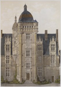 قلعة سانت أوين ، ماين ، رسم توضيحي من "Les Chateaux de la vallee de la Loire" ، باريس ، تم نشره Ch Boivin ، 1861