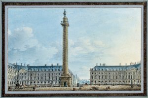 منظر لعمود بيلي يقع Place Vendome في Paris Watercolor بقلم Victor Jean Nicolle (1754-1828) حوالي 1810 Sun. 0،67x0،12 م مالميزون ، متحف القصر