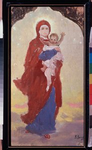 العذراء والطفل (العذراء والطفل) - لوحة لفيكتور ميخائيلوفيتش فاسنيتسوف (1848-1926) ، زيت على قماش بواسطة فيكتور ميخائيلوفيتش فاسنيتسوف