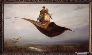 ركوب بساط طائر - لوحة لفيكتور ميخائيلوفيتش فاسنيتسوف (1848-1926) ، زيت على قماش بواسطة فيكتور ميخائيلوفيتش فاسنيتسوف