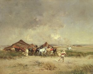 المخيم العربي ، 1872 بواسطة فيكتور بيير هوجيت