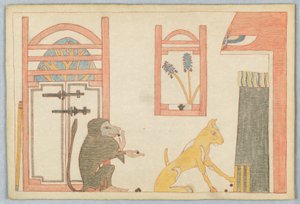 القرد والقط ، رسم توضيحي لأساطير إيسوب بواسطة فيكتور ويلبور