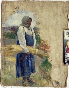حصادة (une moissonneuse) - Peinture de Viktor Elpidiforovich Borisov Musatov (Borisov Moussatov) (1870-1905) ، زيت على قماش 1896 - State Tretyakov Gallery ، موسكو 49،5x39،5
