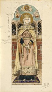 Eudoxia of Moscow Study for frescos in the St Vladimirs Cathedral of Kiev، 1884-1889 بواسطة فيكتور ميخائيلوفيتش فاسنيتسوف