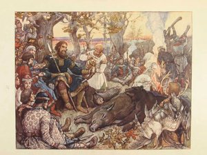بقية الأمير الكبير فلاديمير الثاني مونوماخ في مطاردة. The Imperial Hunt in Russia بقلم ن. كوتيبوف ، بواسطة فيكتور ميخائيلوفيتش فاسنيتسوف