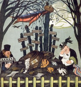 قبر مناهضي الثورة: رانجل، دوتوف، كولتشاك، حوالي 1920-1921 (ملصق) بواسطة فيكتور نيكولايفيتش ديني
