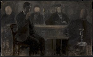 خمس صور شخصية. دراسة للرسم في ثيلسكا جاليريت ، ستوكهولم بواسطة فيلهلم هامرشوي