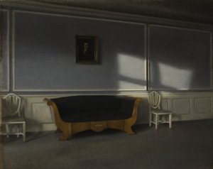 أشعة الشمس في غرفة الرسم III ، c.1905 بواسطة فيلهلم هامرشوي
