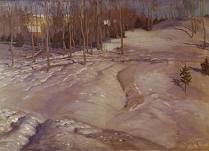 المناظر الطبيعية في فصل الشتاء. مساء مارس ، ج. 1900