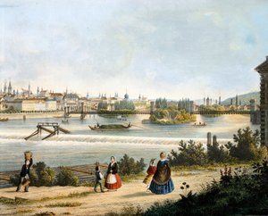 Prague on the Moldava River (Vltava), by Vincent Morstadt, Czech Republic بواسطة فينسنس مورستادت