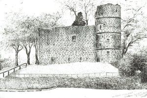 Ruin at Strathaven ، 2012 ، (حبر على ورق) بواسطة فنسنت الكسندر بوث