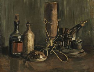 لا تزال الحياة مع زجاجات وشل ، 1884. بواسطة فنسنت فان جوخ