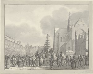 وصول الفرنسيين إلى سوق غروت في هارلم ، 1795