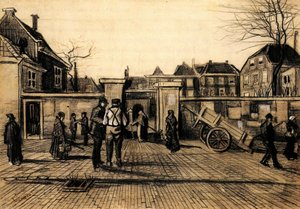 1882، مدخل ستادسبانك فان لينينج في لاهاي. فنسنت فان جوخ بواسطة فنسنت فان جوخ
