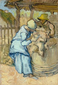 جزازو الأغنام - رسم لفنسنت فان جوخ (1853-1890) ، بعد جان فرانسوا ميليت (1814-1875) ، زيت على قماش بواسطة فنسنت فان جوخ
