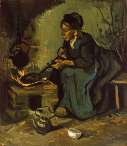 طهي امرأة الفلاحين بواسطة موقد ، 1885 بواسطة فنسنت فان جوخ