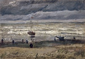 البحر في Scheveningen par Gogh ، فنسنت ، فان (1853-1890). زيت على قماش ، مقاس: 34.5 × 61 بواسطة فنسنت فان جوخ