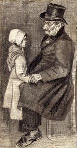 يجلس الرجل مع فتاة صغيرة. رجل يجلس مع فيليتي ، 1882 بواسطة فنسنت فان جوخ