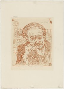 الرجل ذو الغليون (صورة شخصية للدكتور بول جاشيت)، حوالي 1890-1909 (النقش على الورق) بواسطة فنسنت فان جوخ
