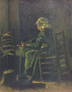 امرأة في عجلة الغزل ، 1885 بواسطة فنسنت فان جوخ