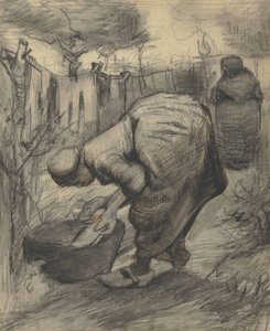 امرأة فلاحية مع بركة في حديقة (1885) بواسطة فنسنت فان جوخ