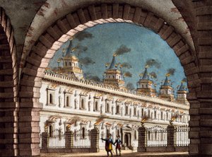 مجموعة من تصميم أليساندرو سانكويريكو (1777-1849) لأوبرا إيل بيراتا (القرصان)، لفينشنزو بيليني (1801-1835)