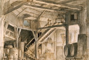 مجموعة من تصميم فرانشيسكو بانارا ، لنورما ، أوبرا لفينشنزو بيليني (1801-1835) ، تم عرضها في مسرح لا فينيس في البندقية