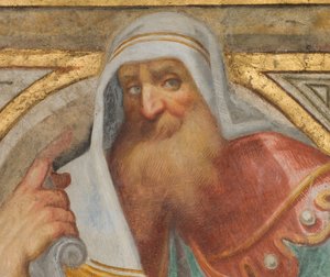 صحن مركزي ، بلوم فورث سبان ، فينتشنزو كامبي 1573 ، تمثال نصفي مع النبي ، التفاصيل