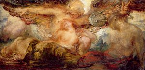 أورفيوس ويوريديس (زيت على قماش) بواسطة فيوليت برونتون