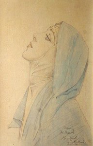 ديانا كوبر في الملف الشخصي ومادونا في "المعجزة" بواسطة ماكس راينهاردت ، نيويورك ، حوالي 1923 (قلم رصاص وألوان مائية) بواسطة البنفسج دوقة روتلاند
