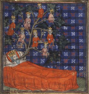 شجرة جيسي من مؤرخ الكتاب المقدس بقلم Guiart des Moulins ، 1400-1415