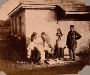 أطفال يستمعون لرجل يلعب كمان ، 1859-61 بواسطة فيكونتيسة هواردن