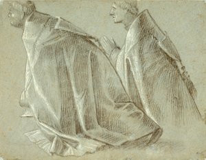 دراسة إثنين من رجال الدين راكعين (وجه الوجه) ؛ دراسة الشباب الدائم (ظهر) بواسطة فيتوري كارباتشيو