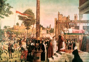 أسطورة القديس أورسولا: استشهاد وجنازة القديس أورسولا ، 1493 بواسطة فيتوري كارباتشيو