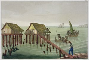 عادات قبيلة بابو ، Rawak ، اللوحة 22 من "Le Costume Ancien et Moderne" بقلم Jules Ferrario ، تم نشرها في 1820s-30s