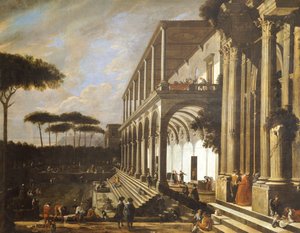 Feast in Villa of Poggioreale, by Viviano Codazzi (circa 1604-1670)
