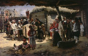صلاة عيد الفصح ، ١٨٨٧-١٨٨٨. بواسطة فلاديمير يغوروفيتش ماكوفسكي