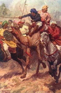 هروب Suraja Dowla من Plassey (لون ليثو)