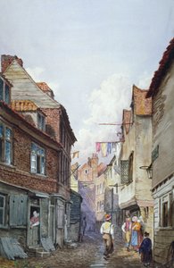 منظر للأشكال في Glean Alley، Bermondsey، London، c1825 بواسطة دبليو باركر