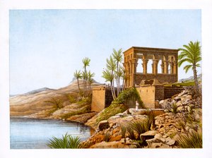 المعبد المصري على ضفاف نهر النيل ، مصر ، c1870. بواسطة دبليو ديكنز