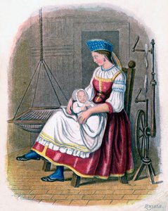 امرأة روسية مع طفل ، 1809. بواسطة دبليو ديكس