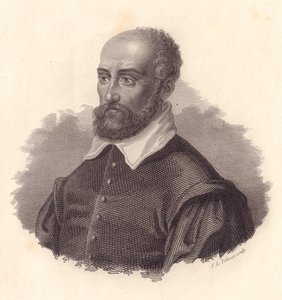 Portrait of Italian architect Andrea Palladio, pseudonym of Andrea di Pietro (1508-1580), copper engraving