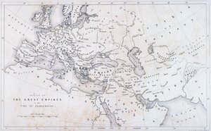 الإمبراطوريات الكبرى في زمن شارلمان ، c.1850 بواسطة دبليو هيوز