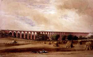 Welwyn Viaduct ، حوالي عام 1850 (ألوان مائية على ورق) بواسطة دبليو هامبر