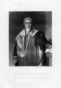 William Pitt Amherst ، 1st Earl Amherst ، الحاكم العام للهند ، القرن التاسع عشر.